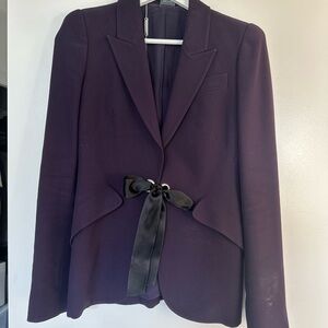 Alexander McQueen Purple Blazer with Black Bow